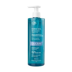 Keracnyl - Gel moussant nettoyant purifiant visage peau grasse 400 ml