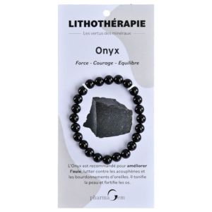 PharmaGem Lithothérapie Bracelet Onyx 4 mm