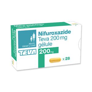 Nifuroxazide Teva 200mg - 28 gélules