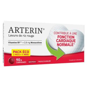 Arterin Levure de Riz Rouge 2.9mg - Pack Eco 3 Mois