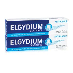 Elgydium - Dentifrice Anti-plaque - Offre spéciale duo 2X75ml