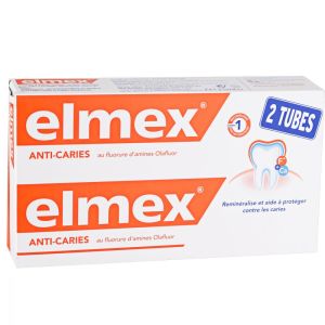 elmex® Anti-Caries Original Dentifrice 0% Colorant 2x125ml