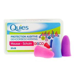 Protection auditive mousse 3x2 - disco (rose,bleu,violet)