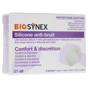 Protection Auditives Silicone Transparent - 3 Paires