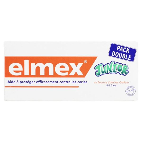 Dentifrie Elmex Anti-Caries Junior 6-12 ans 75ml x2