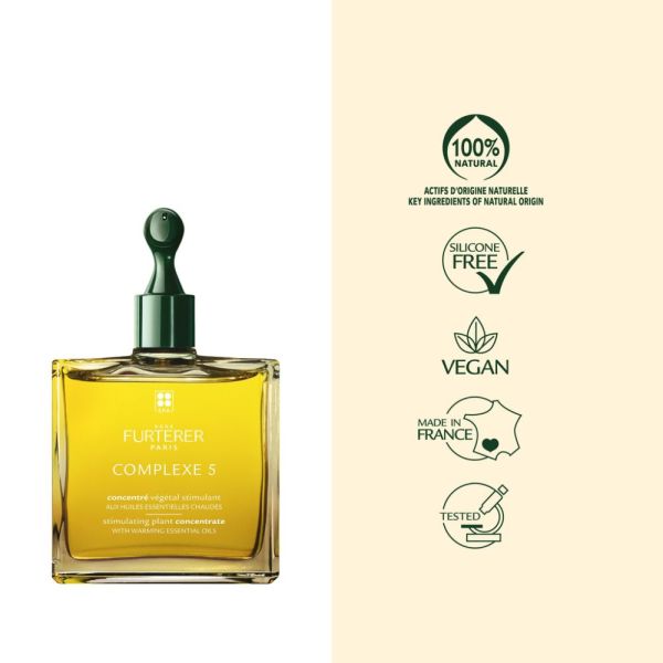 Complexe 5 - Concentré végétal stimulant aux huiles essentielles chaudes - soin cuir chevelu 50 ml