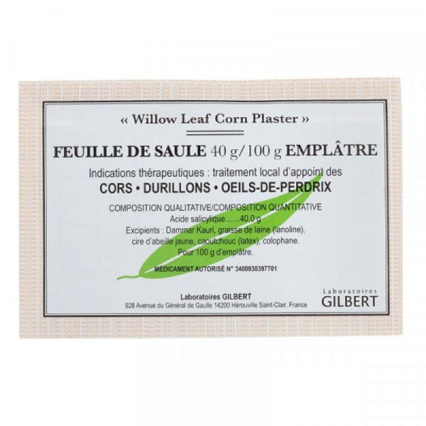 Feuille de saule cors 1 emplâtre