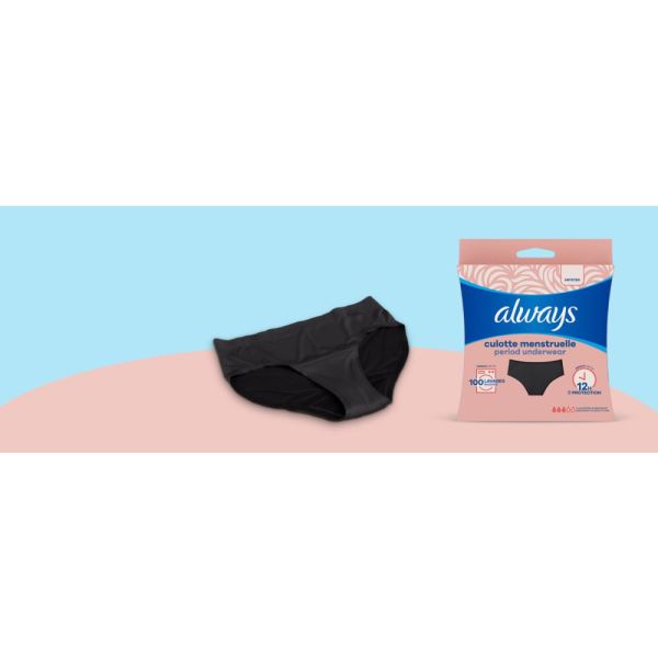 ALWAYS culotte menstruelle noire taille M bte de 1