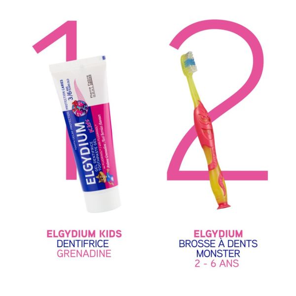 ELGYDIUM Kids Grenadine 3/6 ans - dentifrice enfant 50 ml