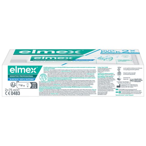 Dentifrice Elmex Sensitive Professional Dents Sensibles Blancheur 75ml x2