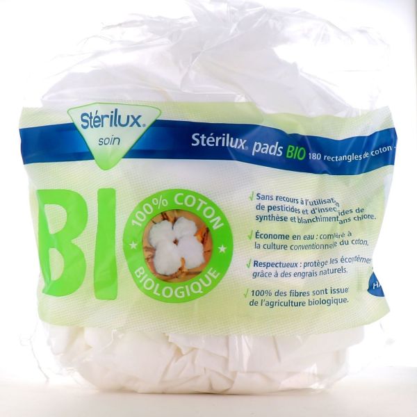 Stérilux Rectangles de Coton Bio - 160 Cotons