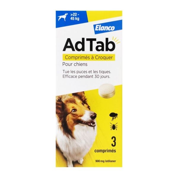 Adtab 900mg Chien 22-45kg - 3 Cpr