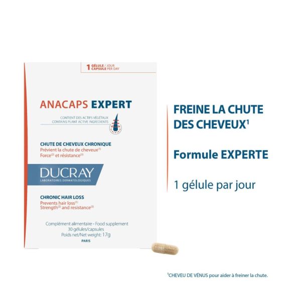 Ducray Complément alimentaire Chute de cheveux ANACAPS EXPERT 30 u