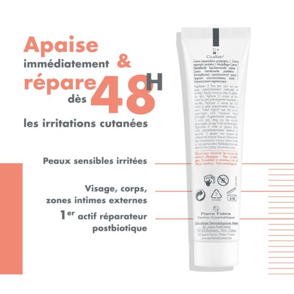 Cicalfate+ Crème réparatrice protectrice peaux sensibles et irritées 40 ml