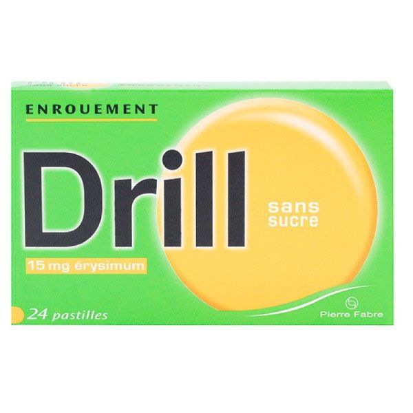 Drill enrouement sans sucre 24 pastilles - Pierre Fabre