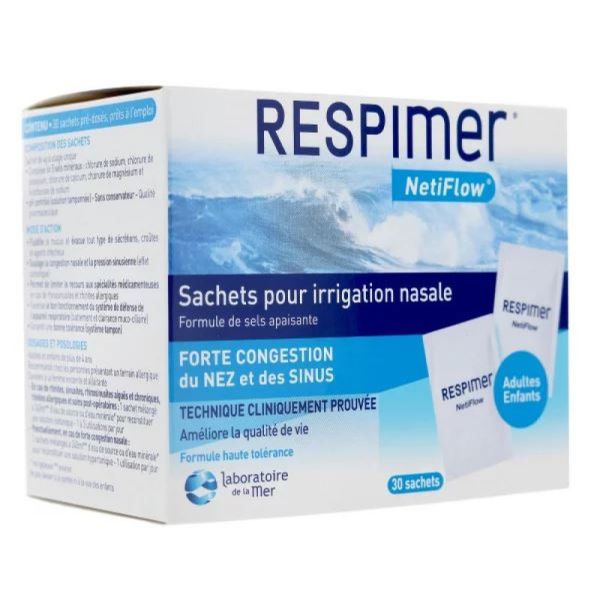 Kit d'irrigation nasale Netiflow pour forte congestion Respimer - rhume,  nez bouché