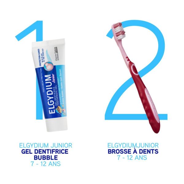 ELGYDIUM Junior Bubble 7/12 ans - dentifrice enfant 50 ml