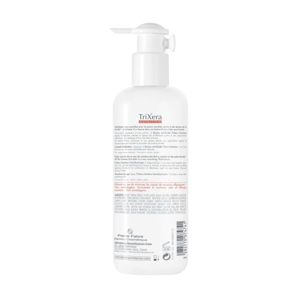 TriXera Nutrition Baume Nutri-fluide répare, nourrit et apaise peaux sensibles sèches à très sèches de toute la famille 400 ml