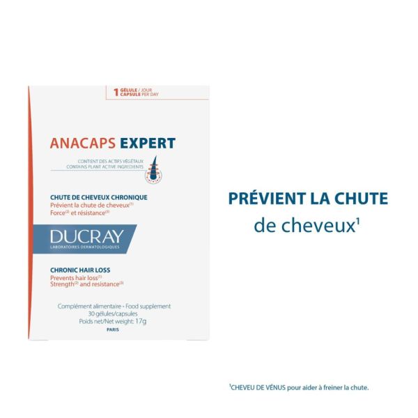 Ducray Complément alimentaire Chute de cheveux ANACAPS EXPERT 30 u