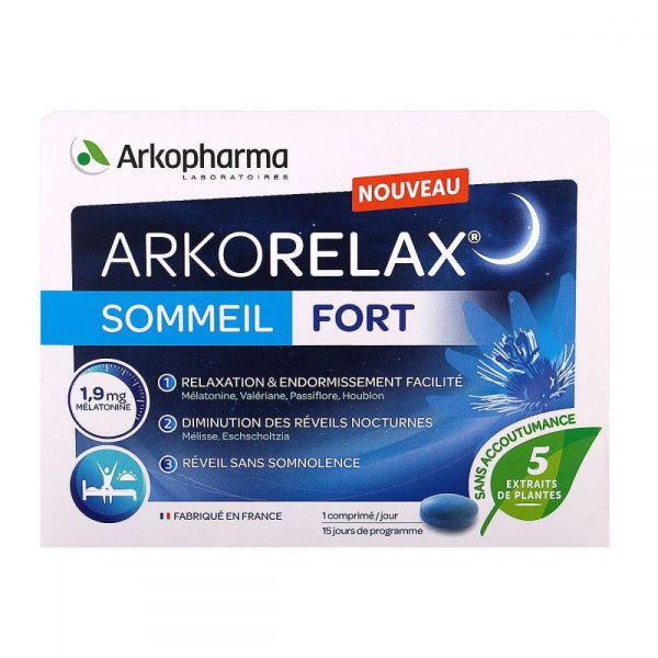 Arkorelax sommeil fort Arkopharma x 15 comprimés