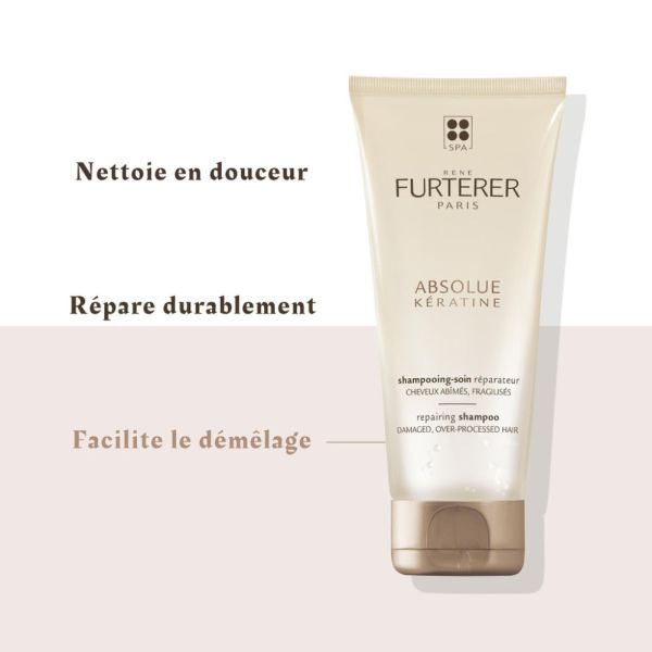 ABSOLUE KERATINE - Shampooing soin réparateur sans sulfates à la Kératine Végétale 200 ml