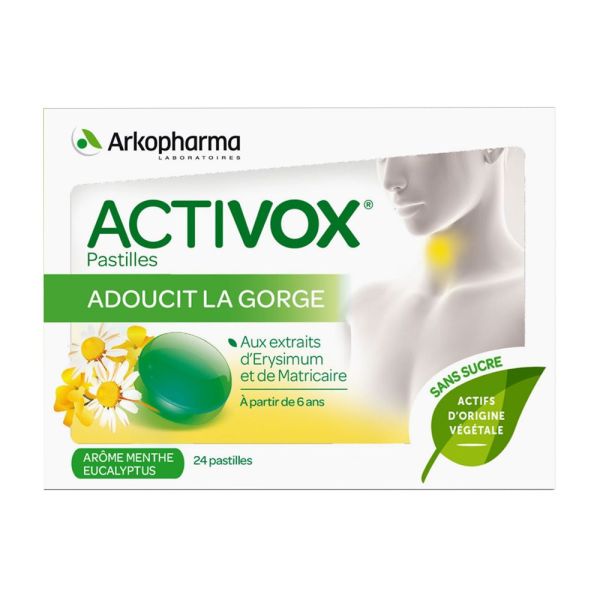 Activox menthe eucalyptus 24 pastilles