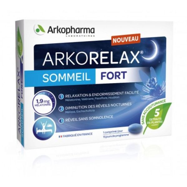 Arkorelax sommeil fort Arkopharma x 15 comprimés