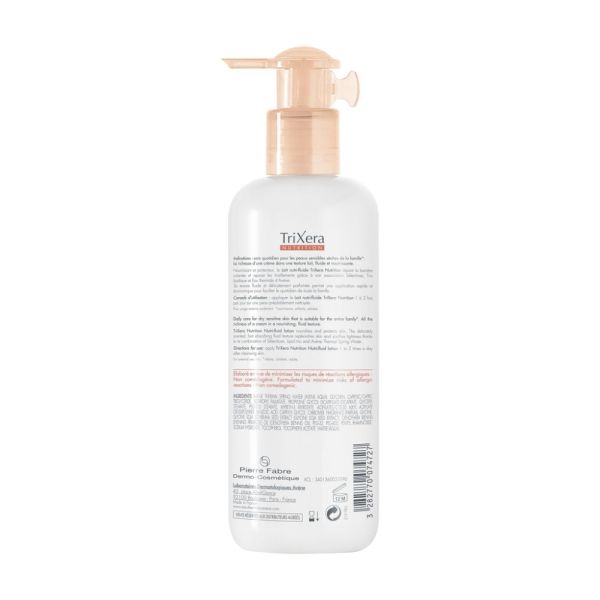 TriXera Nutrition Lait Nutri-fluide Répare, nourrit et apaise peaux sensibles sèches à très sèches de toute la famille 400 ml