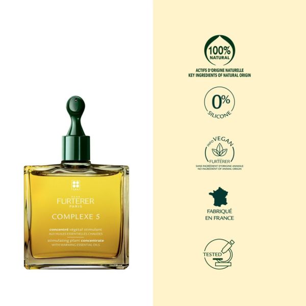 Complexe 5 - Concentré végétal stimulant aux huiles essentielles chaudes - soin cuir chevelu 50 ml