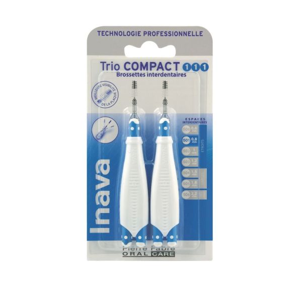 Inava TrioCompact bleue (ISO 1/1/1) - brossette interdentaire 3 u