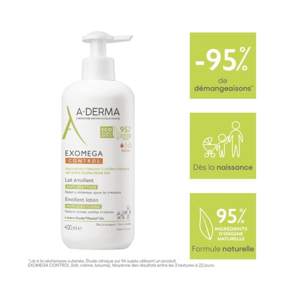 EXOMEGA CONTROL LAIT ÉMOLLIENT anti-démangeaisons 400 ml