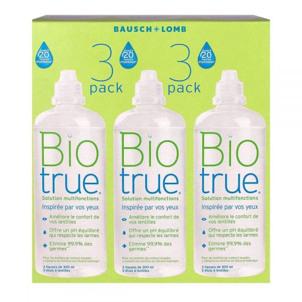 Bio True solution multifonctions Bausch & Lomb - 3 x 300 ml