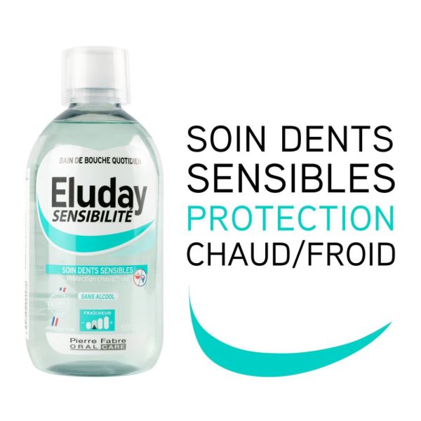 Eluday Sensibilité - bain de bouche quotidien soin dents sensibles 500 ml