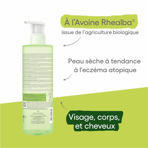 Exomega Control Gel lavant émollient anti-grattage 2en1 Corps et Cheveux 500 ml