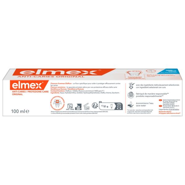 elmex®  Anti-Caries Original Dentifrice 0% Colorant 100ml