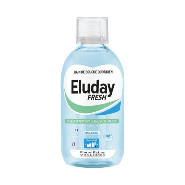 Eluday Fresh - Bain de bouche quotidien pour la mauvaise haleine 500 ml