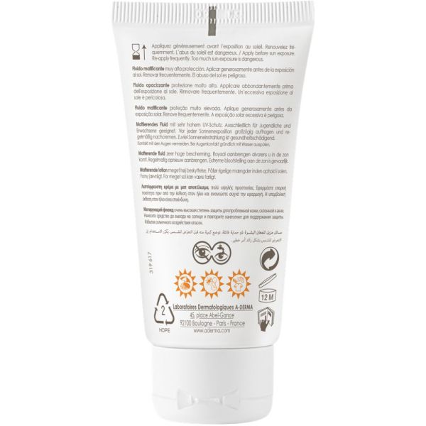 Fluide solaire visage matifiant SPF50+ PROTECT AC 40 ml