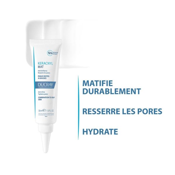 Keracnyl - Emulsion matifiante anti-brillance peaux mixtes à grasses 30 ml