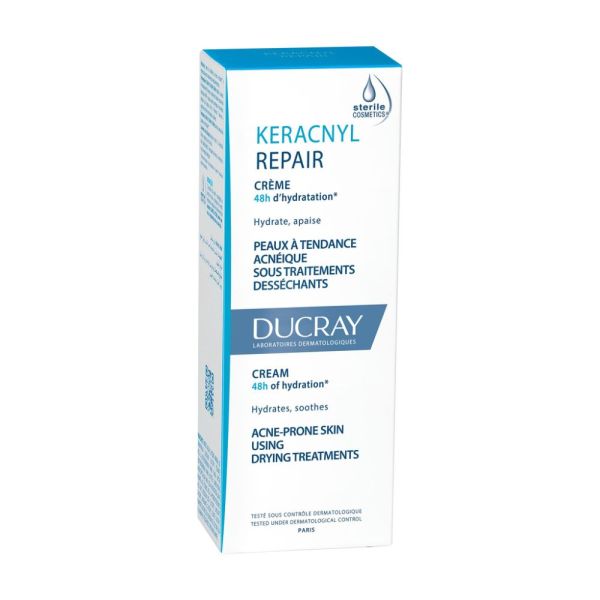 Keracnyl Repair - Crème visage compensatrice du dessèchement cutané induit par un traitement anti-acnéique oral 50 ml